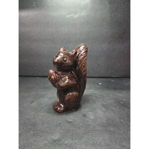 Japan Bone China Acorn Squirrel Figurine, Miniature Vintage Decor, Brown Figure